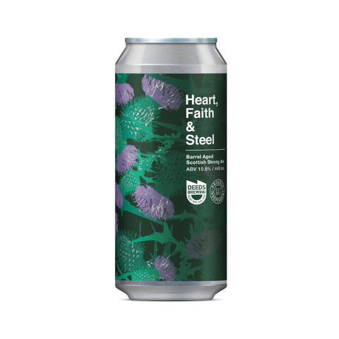 Deeds Brewing Heart, Faith & Steel Barrel Aged Scottish Strong Ale 440ml