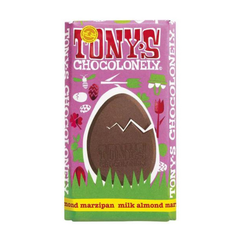 Tony's Chocolonely Easter Milk Chocolate Almond Marzipan 180gram